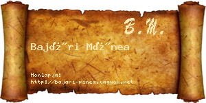 Bajári Mínea névjegykártya